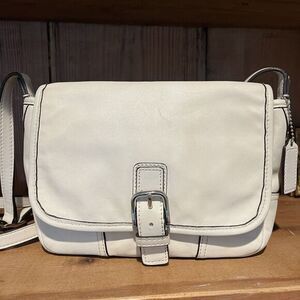 Coach Hadley Leather field bag Chalk Silver‎ Gorgeous F29763 Crossbody Hangtag